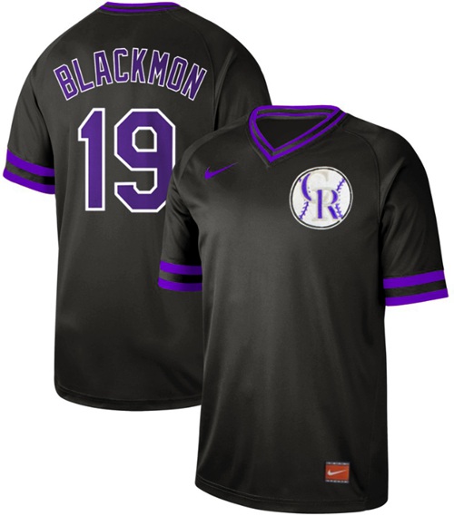 Personalized Rockies #19 Charlie Blackmon Black Authentic Cooperstown Collection Stitched Baseball Jersey