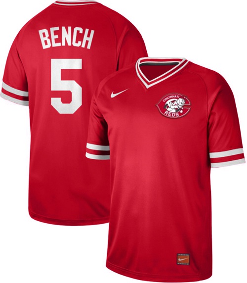 Personalized Reds #5 Johnny Bench Red Authentic Cooperstown Collection Stitched Baseball Jersey