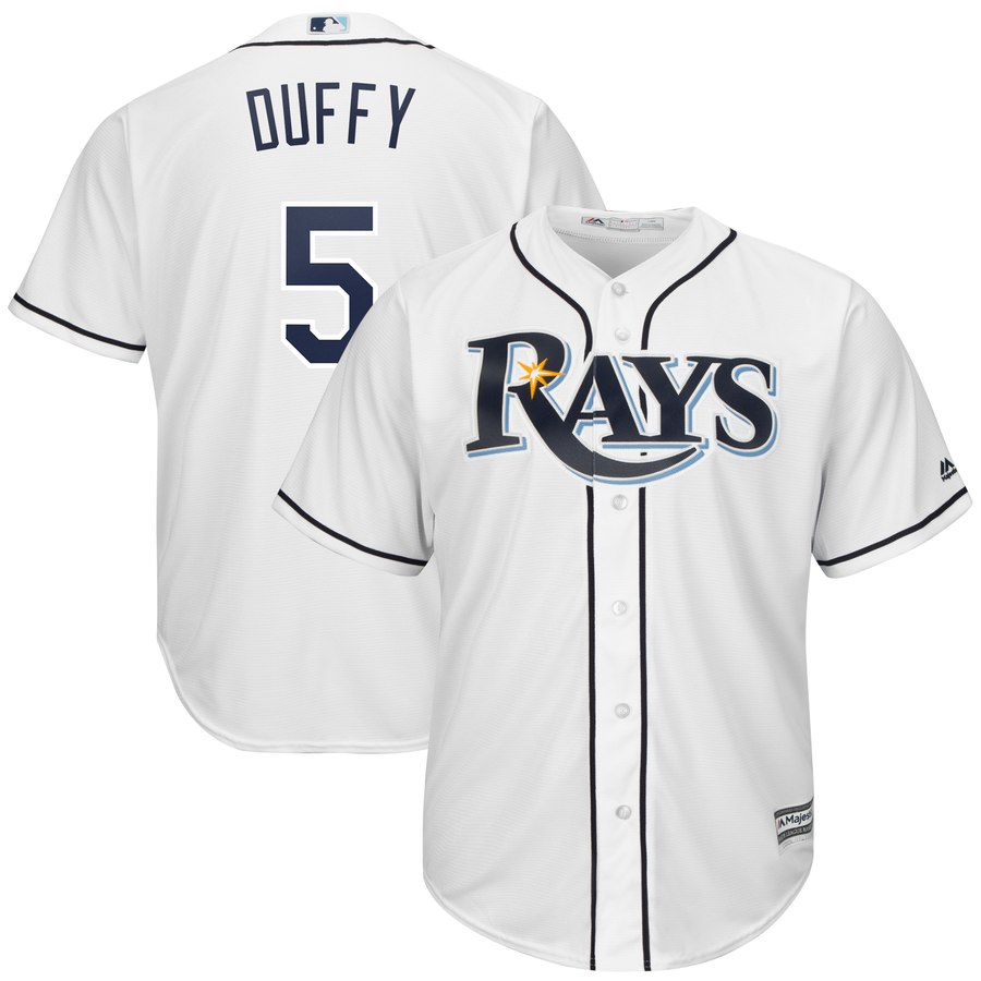 Personalized Rays 5 Matt Duffy White Cool Base Jersey