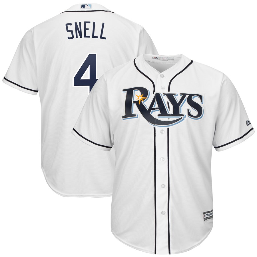 Personalized Rays 4 Blake Snell White Cool Base Jersey
