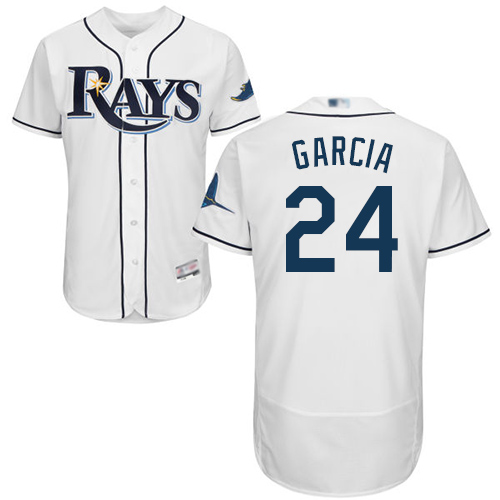 Personalized Rays #24 Avisail Garcia White Flexbase Authentic Collection Stitched Baseball Jersey