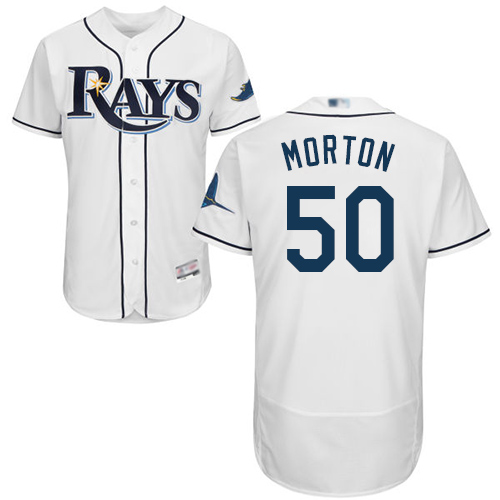 Personalized Rays #50 Charlie Morton White Flexbase Authentic Collection Stitched Baseball Jersey