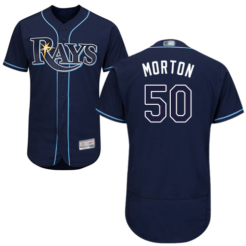 Personalized Rays #50 Charlie Morton Dark Blue Flexbase Authentic Collection Stitched Baseball Jersey