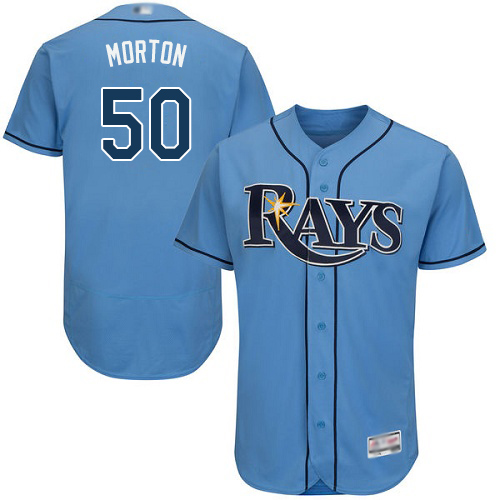 Personalized Rays #50 Charlie Morton Light Blue Flexbase Authentic Collection Stitched Baseball Jersey