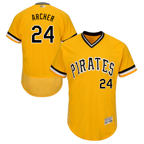 Personalized Pirates #24 Chris Archer Gold Flexbase Authentic Collection Stitched Baseball Jersey