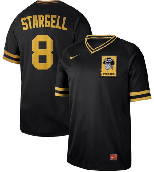 Personalized Pirates #8 Willie Stargell Black Authentic Cooperstown Collection Stitched Baseball Jersey