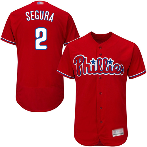 Personalized Phillies #2 Jean Segura Red Flexbase Authentic Collection Stitched Baseball Jersey