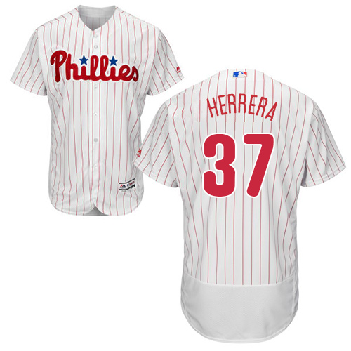Personalized Phillies #37 Odubel Herrera White(Red Strip) Flexbase Authentic Collection Stitched Baseball Jersey