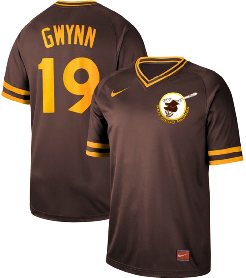 Personalized Padres #19 Tony Gwynn Brown Authentic Cooperstown Collection Stitched Baseball Jersey