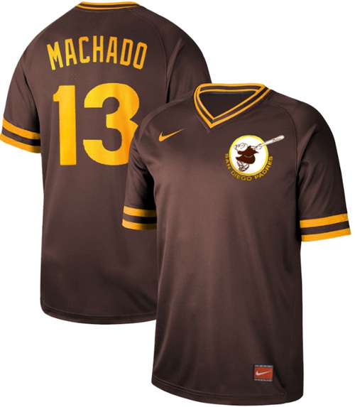 Personalized Padres #13 Manny Machado Brown Authentic Cooperstown Collection Stitched Baseball Jersey