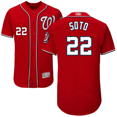 Personalized Nationals #22 Juan Soto Red Flexbase Authentic Collection Stitched Baseball Jersey