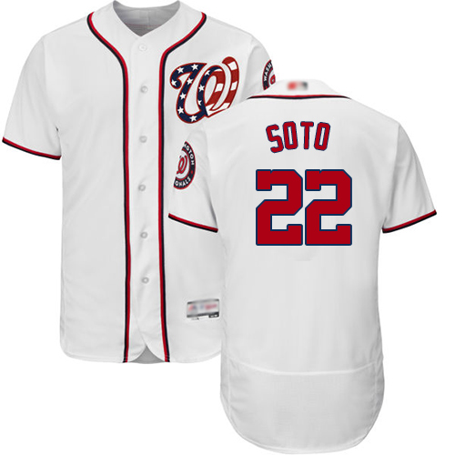Personalized Nationals #22 Juan Soto White Flexbase Authentic Collection Stitched Baseball Jersey