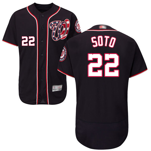 Personalized Nationals #22 Juan Soto Navy Blue Flexbase Authentic Collection Stitched Baseball Jersey