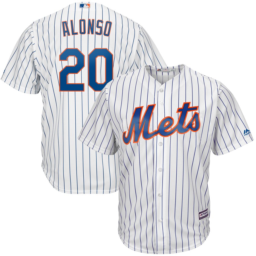 Personalized Mets 20 Pete Alonso White Cool Base Jersey