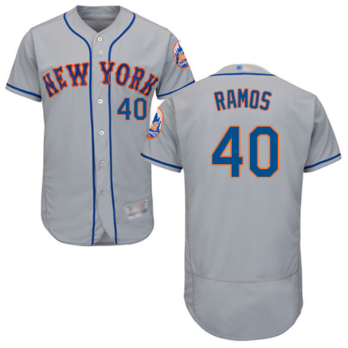 Personalized Mets #40 Wilson Ramos Grey Flexbase Authentic Collection Stitched Baseball Jersey