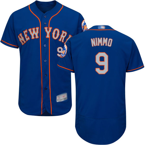 Personalized Mets #9 Brandon Nimmo Blue(Grey NO.) Flexbase Authentic Collection Stitched Baseball Jersey