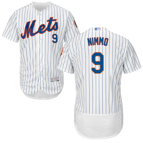 Personalized Mets #9 Brandon Nimmo White(Blue Strip) Flexbase Authentic Collection Stitched Baseball Jersey