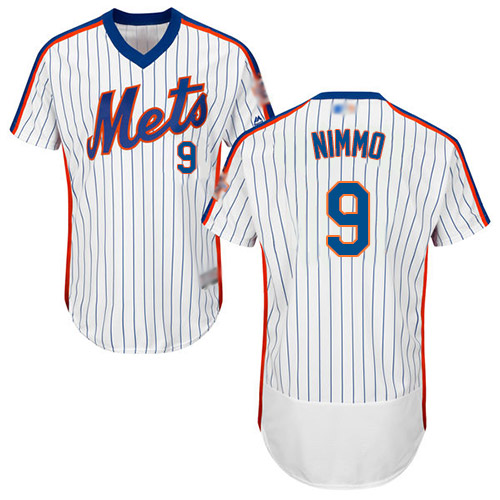 Personalized Mets #9 Brandon Nimmo White(Blue Strip) Flexbase Authentic Collection Alternate Stitched Baseball Jersey