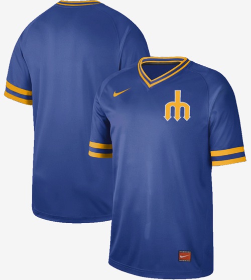 Personalized Mariners Blank Royal Authentic Cooperstown Collection Stitched Baseball Jersey