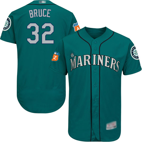 Personalized Mariners #32 Jay Bruce Green Flexbase Authentic Collection Stitched Baseball Jersey