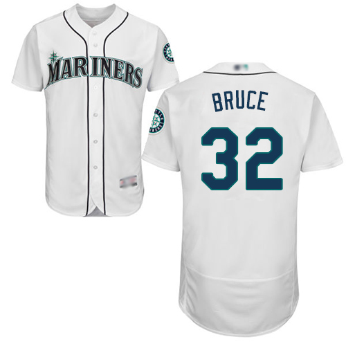 Personalized Mariners #32 Jay Bruce White Flexbase Authentic Collection Stitched Baseball Jersey