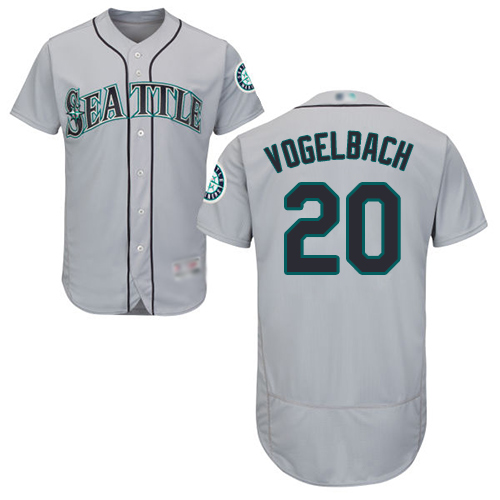 Personalized Mariners #20 Dan Vogelbach Grey Flexbase Authentic Collection Stitched Baseball Jersey
