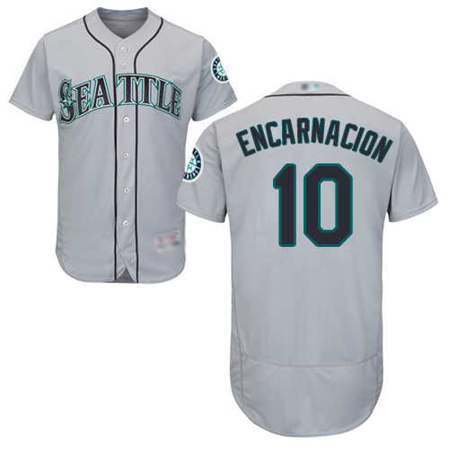 Personalized Mariners #10 Edwin Encarnacion Grey Flexbase Authentic Collection Stitched Baseball Jersey