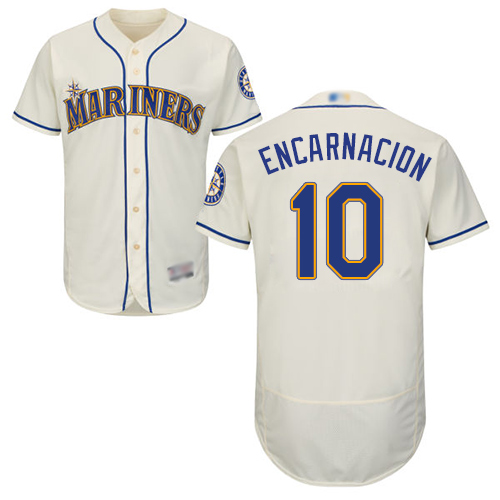 Personalized Mariners #10 Edwin Encarnacion Cream Flexbase Authentic Collection Stitched Baseball Jersey