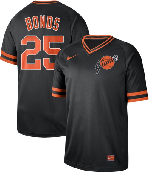 Personalized Giants #25 Barry Bonds Black Authentic Cooperstown Collection Stitched Baseball Jersey