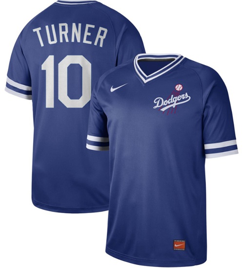 Personalized Dodgers #10 Justin Turner Royal Authentic Cooperstown Collection Stitched Baseball Jersey