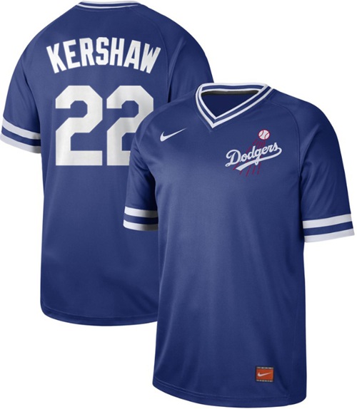 Personalized Dodgers #22 Clayton Kershaw Royal Authentic Cooperstown Collection Stitched Baseball Jersey