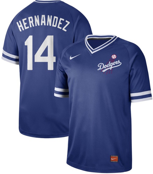 Personalized Dodgers #14 Enrique Hernandez Royal Authentic Cooperstown Collection Stitched Baseball Jersey