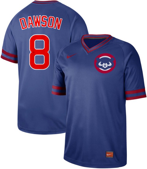 Personalized Cubs #8 Andre Dawson Royal Authentic Cooperstown Collection Stitched Baseball Jersey