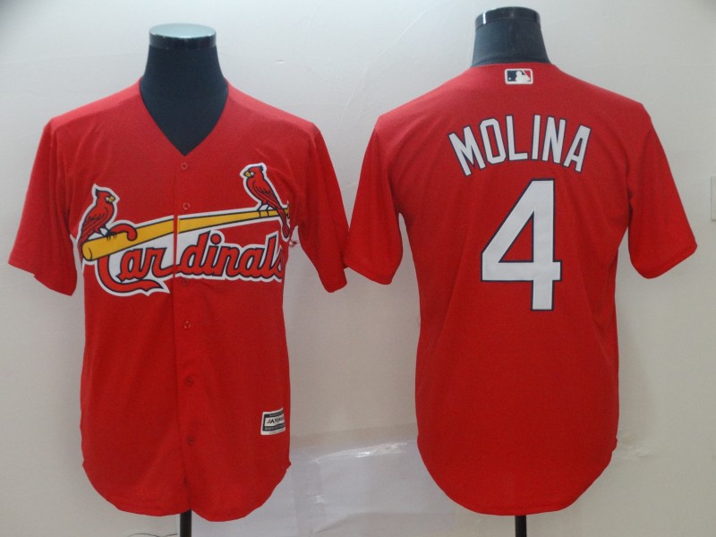 Personalized Cardinals 4 Yadier Molina Red Cool Base Jersey