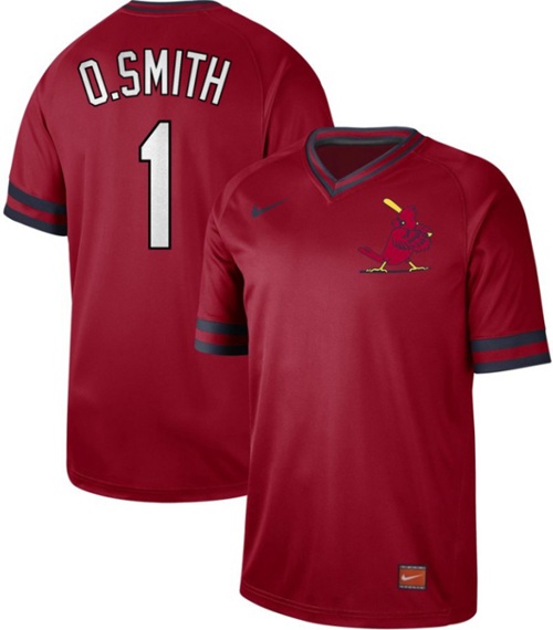 Personalized Cardinals #1 Ozzie Smith Red Authentic Cooperstown Collection Stitched Baseball Jersey