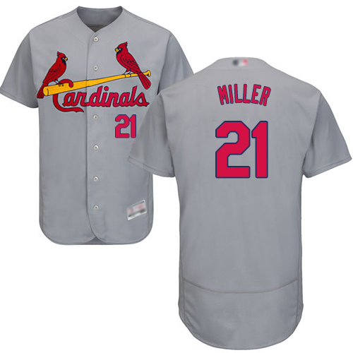 Personalized Cardinals #21 Andrew Miller Grey Flexbase Authentic Collection Stitched Baseball Jersey