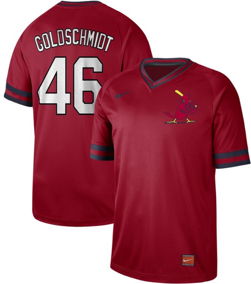 Personalized Cardinals #46 Paul Goldschmidt Red Authentic Cooperstown Collection Stitched Baseball Jersey