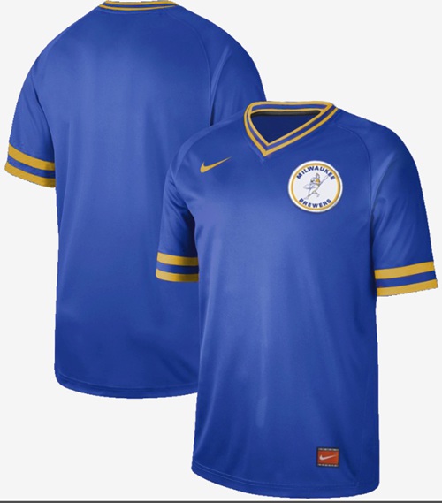 Personalized Brewers Blank Royal Authentic Cooperstown Collection Stitched Baseball Jersey