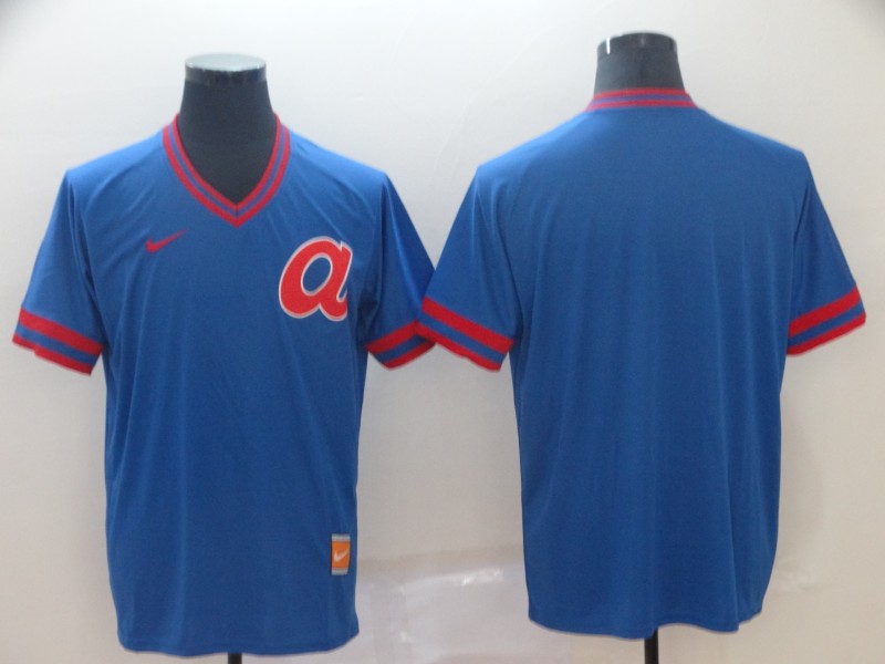 Personalized Braves Blank Blue Throwback Jersey