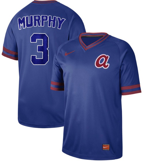 Personalized Braves #3 Dale Murphy Royal Authentic Cooperstown Collection Stitched Baseball Jersey