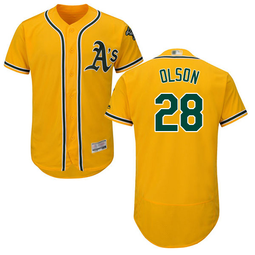 Personalized Athletics #28 Matt Olson Gold Flexbase Authentic Collection Stitched Baseball Jersey