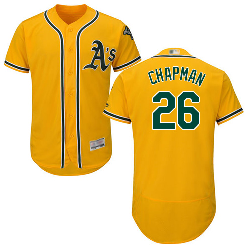 Personalized Athletics #26 Matt Chapman Gold Flexbase Authentic Collection Stitched Baseball Jersey
