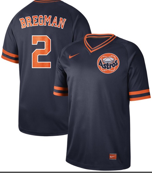 Personalized Astros #2 Alex Bregman Navy Authentic Cooperstown Collection Stitched Baseball Jersey