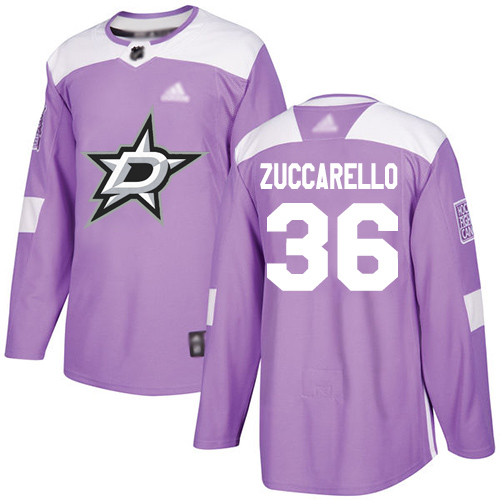 Personalized Stars #36 Mats Zuccarello Purple Authentic Fights Cancer Stitched Hockey Jersey