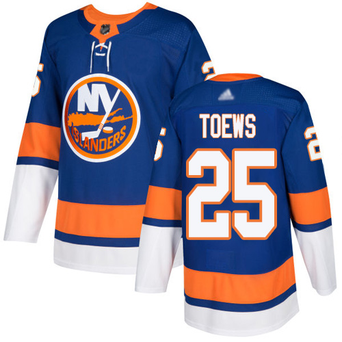 Personalized Islanders #25 Devon Toews Royal Blue Home Authentic Stitched Hockey Jersey