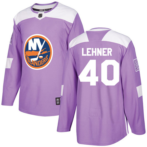 Personalized Islanders #40 Robin Lehner Purple Authentic Fights Cancer Stitched Hockey Jersey