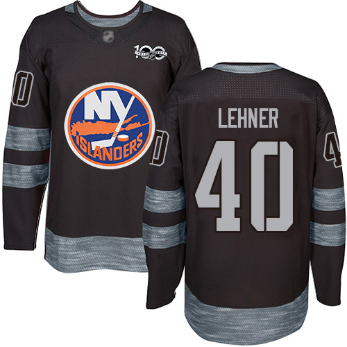 Personalized Islanders #40 Robin Lehner Black 1917-2017 100th Anniversary Stitched Hockey Jersey