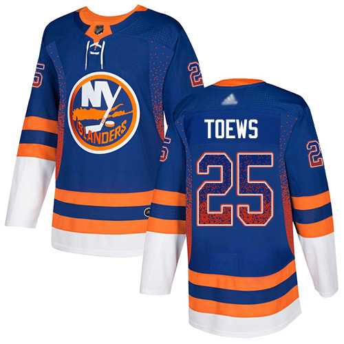 Personalized Islanders #25 Devon Toews Royal Blue Home Authentic Drift Fashion Stitched Hockey Jersey