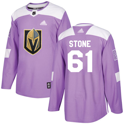 Personalized Golden Knights #61 Mark Stone Purple Authentic Fights Cancer Stitched Hockey Jersey