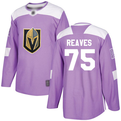 Personalized Golden Knights #75 Ryan Reaves Purple Authentic Fights Cancer Stitched Hockey Jersey